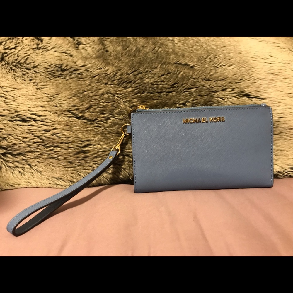 Michael Kors Blue Wristlet/Phone Case